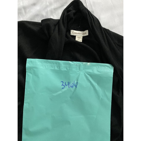 Coldwater‎ Creek Cardigan Sweater Women 2X Black Open Front Dolman Pocket Knit - Picture 12 of 12